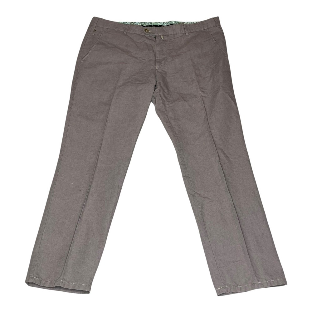 Meyer‎ Exclusive Bonn Chinos Mens Taupe Mauve Linen Cotton Pants W40 x L30